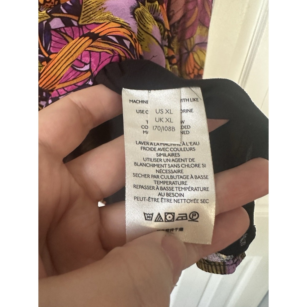 Anthropologie Alexandra Farmer Floral Butterfly Puff Sleeve Blouse Sz XL - Picture 6 of 9